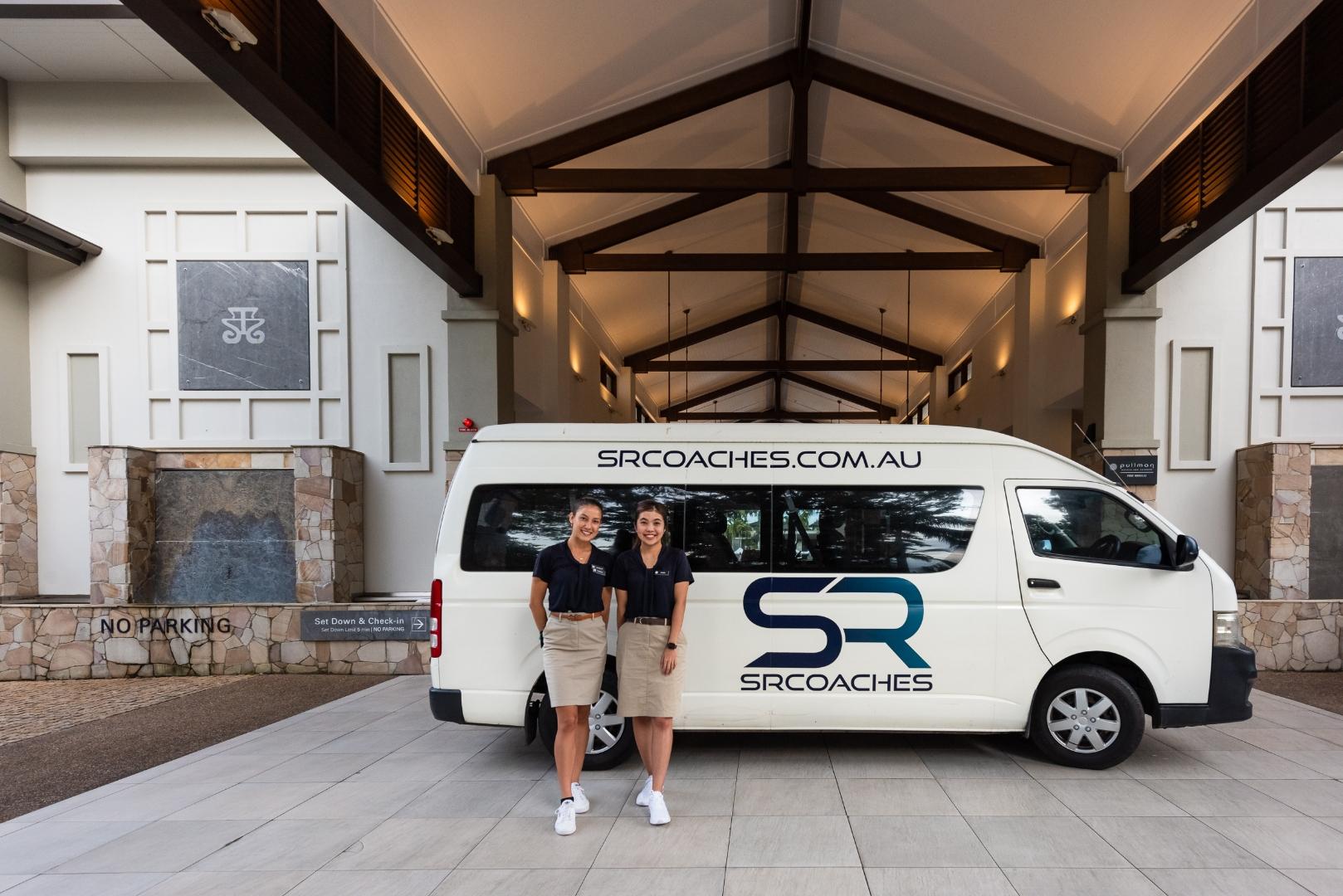 SR Coaches in front of Pullman Sea Temple Port Douglas